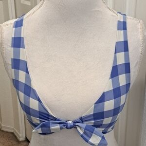 & Other Stories Women's Blue Gingham Bikini Top    Size 4